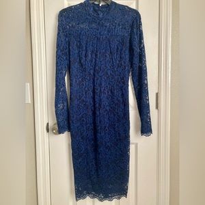 brand New Lace long sleeve Navy blue pencil dress